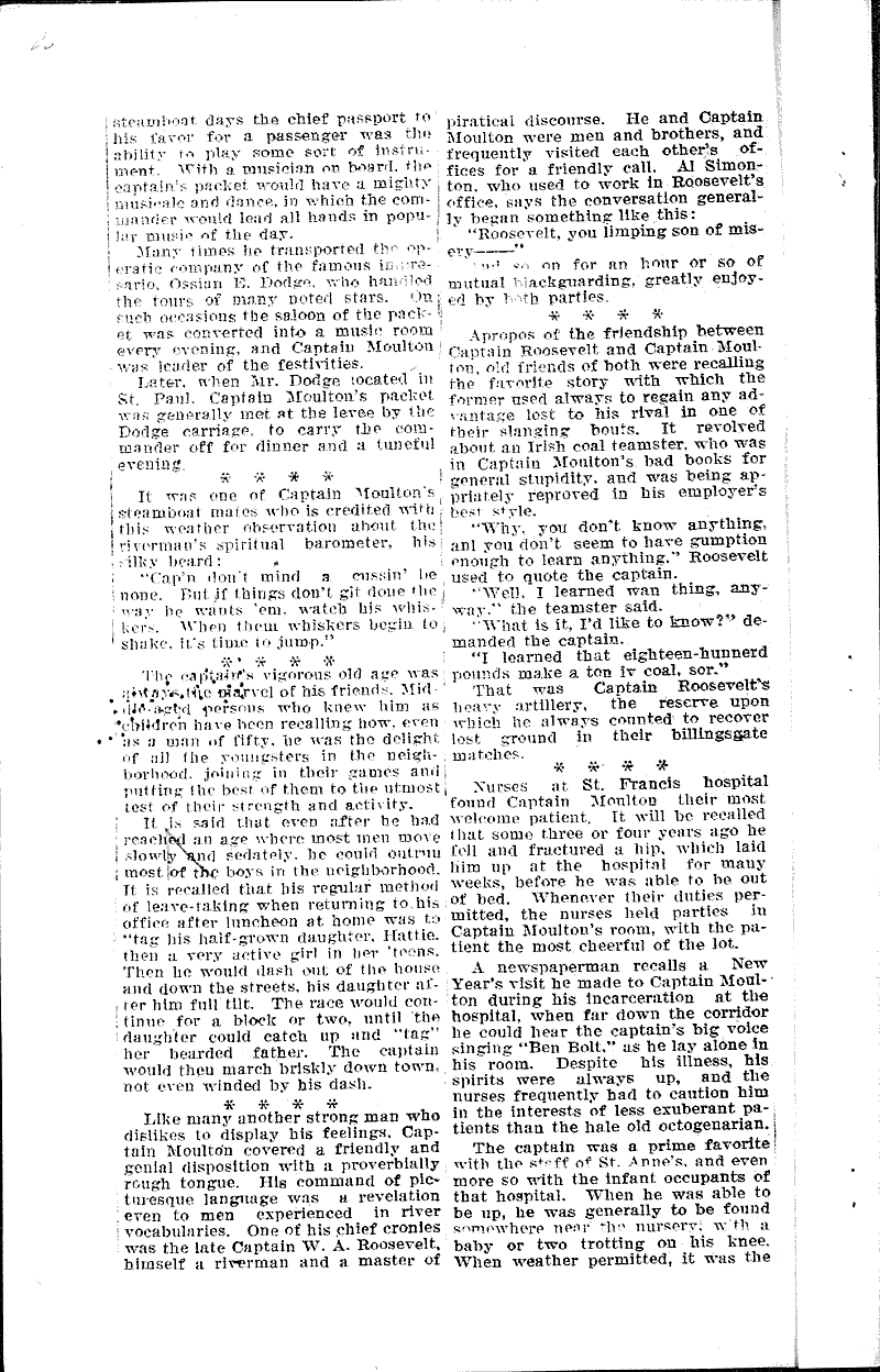 Of Captain Moulton Source: La Crosse Tribune Date: 1919-02-10