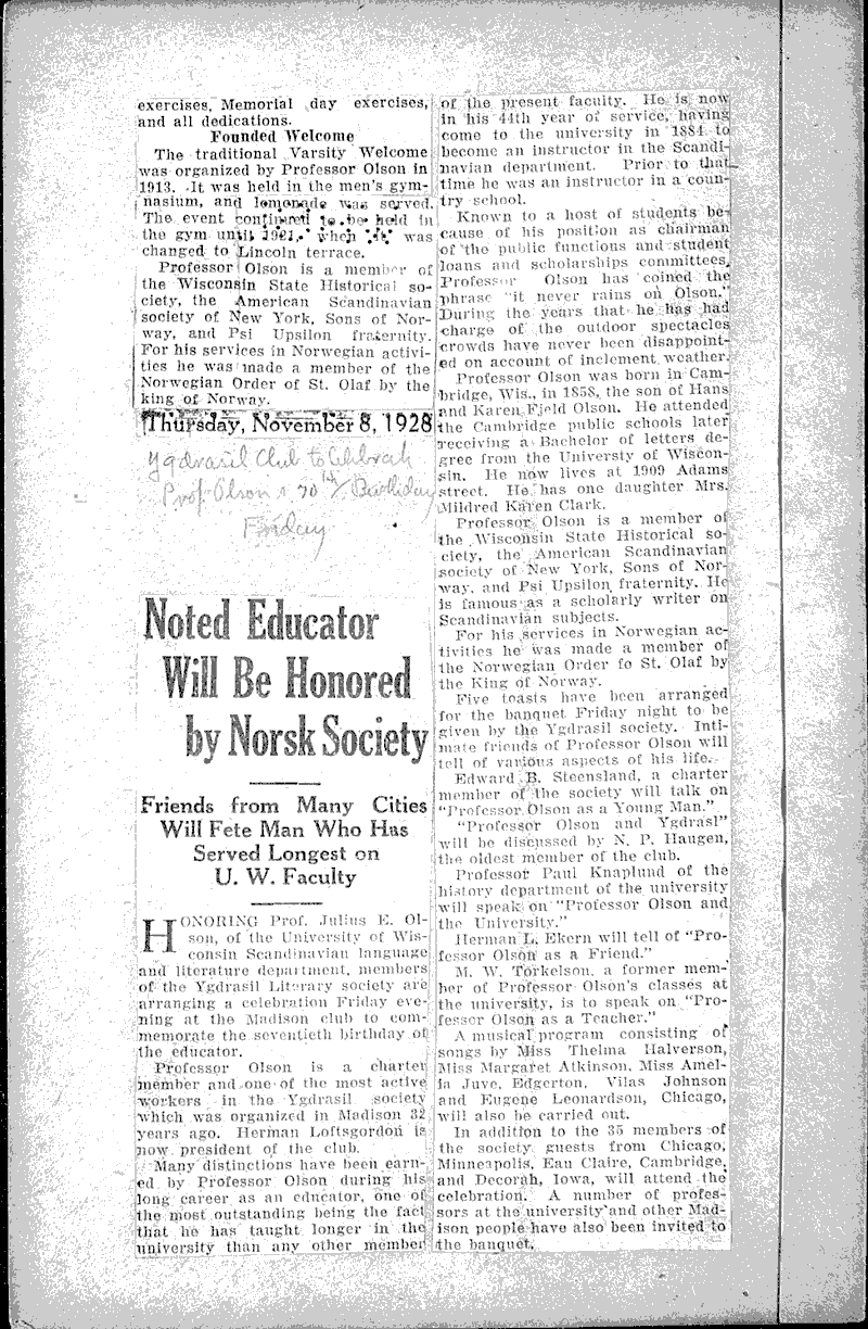  Source: Wisconsin State Journal Topics: Education Date: 1928-11-08