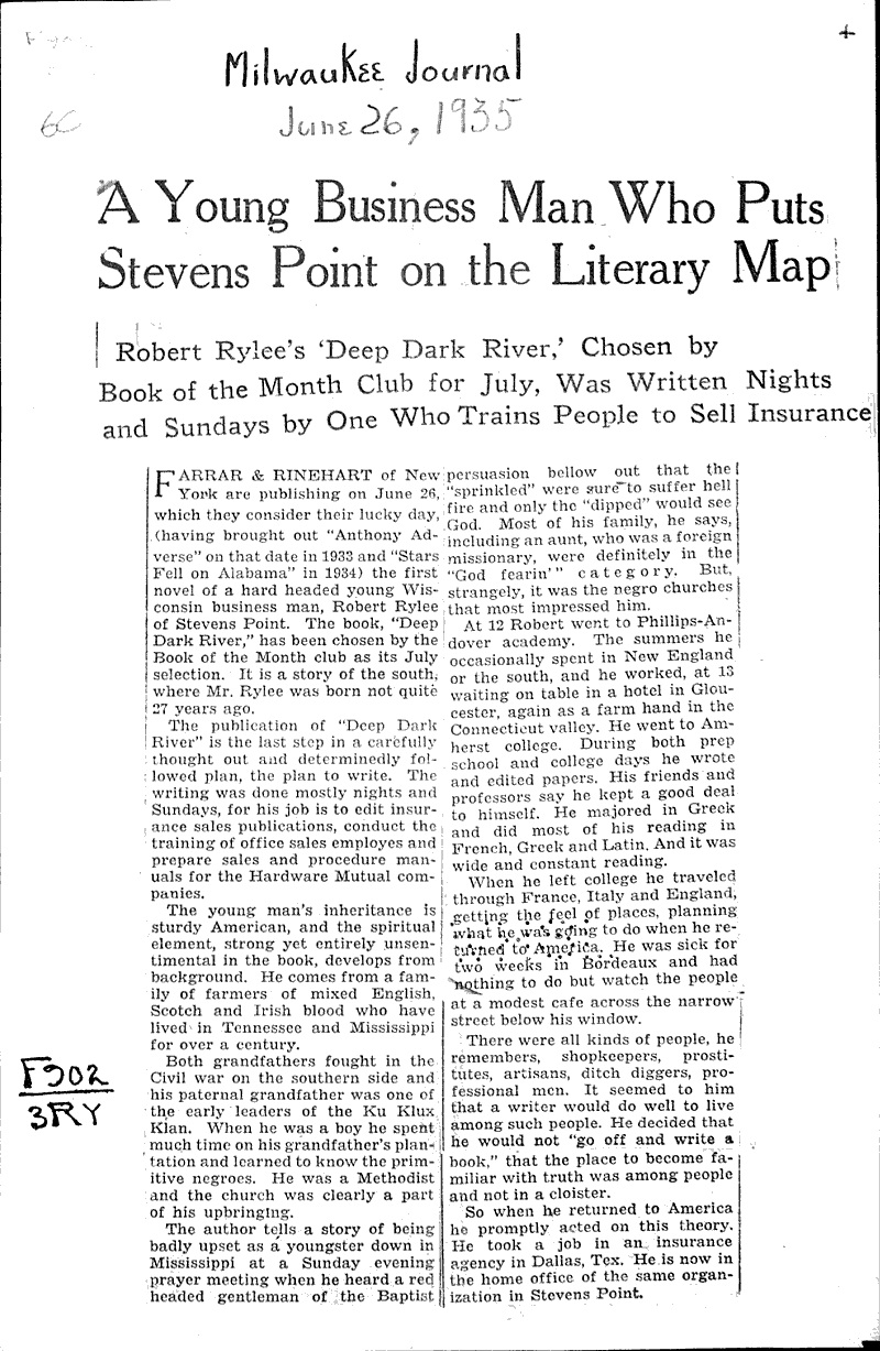  Source: Milwaukee Journal Topics: Art and Music Date: 1935-06-26