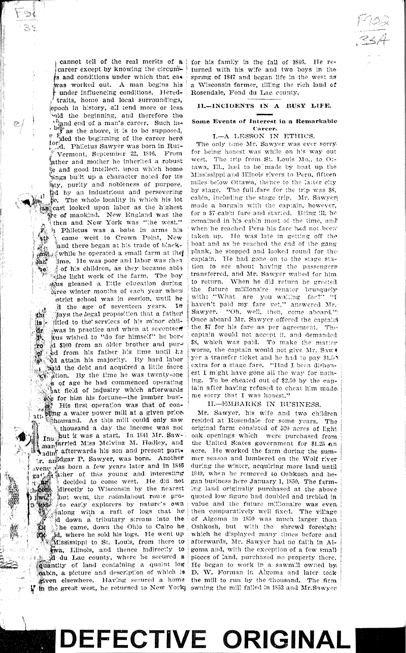 Our "grand old man." Source: Oshkosh Northwestern Topics: Government and Politics Date: 1896-09-19