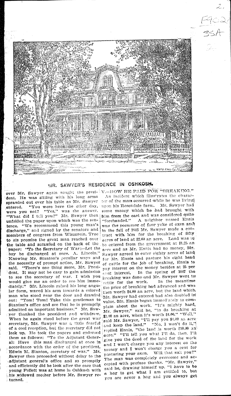 Our "grand old man." Source: Oshkosh Northwestern Topics: Government and Politics Date: 1896-09-19