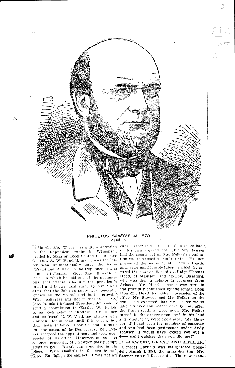 Our "grand old man." Source: Oshkosh Northwestern Topics: Government and Politics Date: 1896-09-19