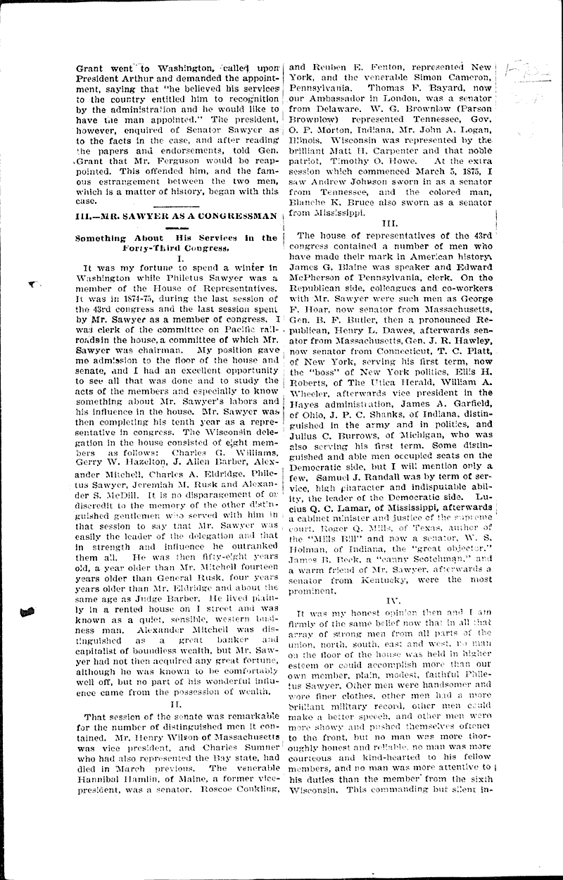 Our "grand old man." Source: Oshkosh Northwestern Topics: Government and Politics Date: 1896-09-19