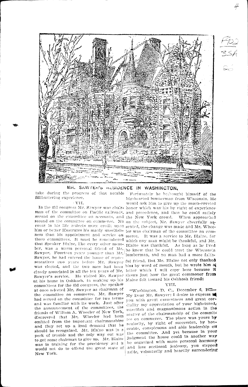 Our "grand old man." Source: Oshkosh Northwestern Topics: Government and Politics Date: 1896-09-19