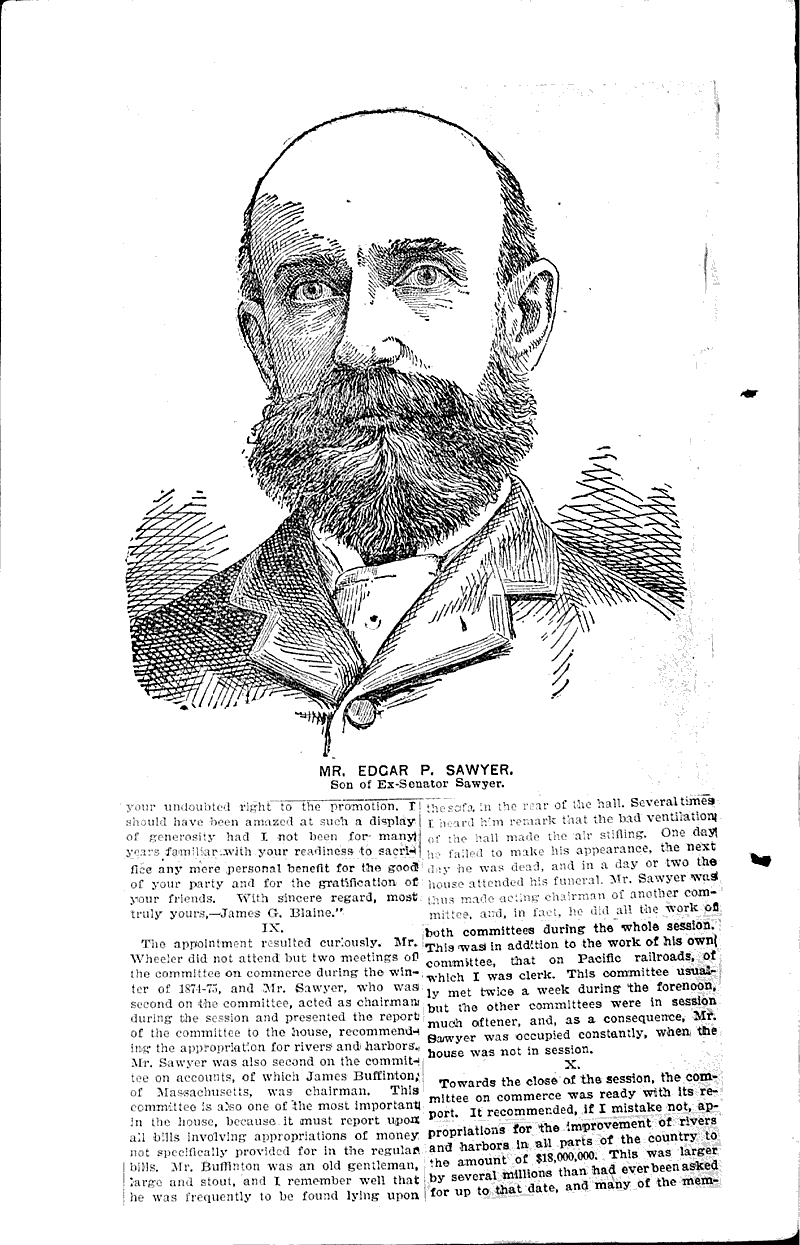 Our "grand old man." Source: Oshkosh Northwestern Topics: Government and Politics Date: 1896-09-19