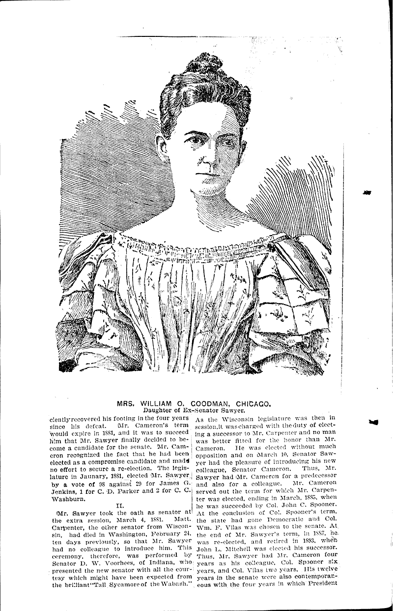 Our "grand old man." Source: Oshkosh Northwestern Topics: Government and Politics Date: 1896-09-19