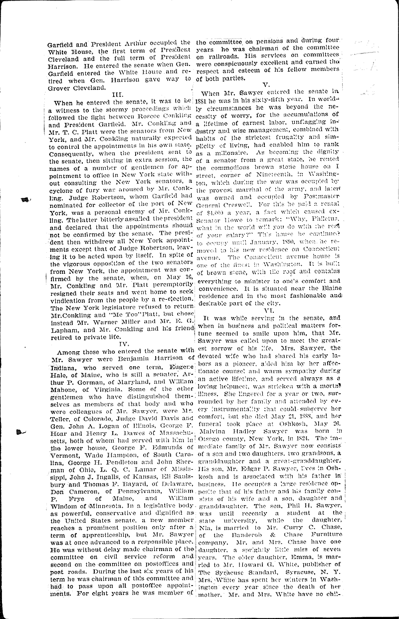 Our "grand old man." Source: Oshkosh Northwestern Topics: Government and Politics Date: 1896-09-19