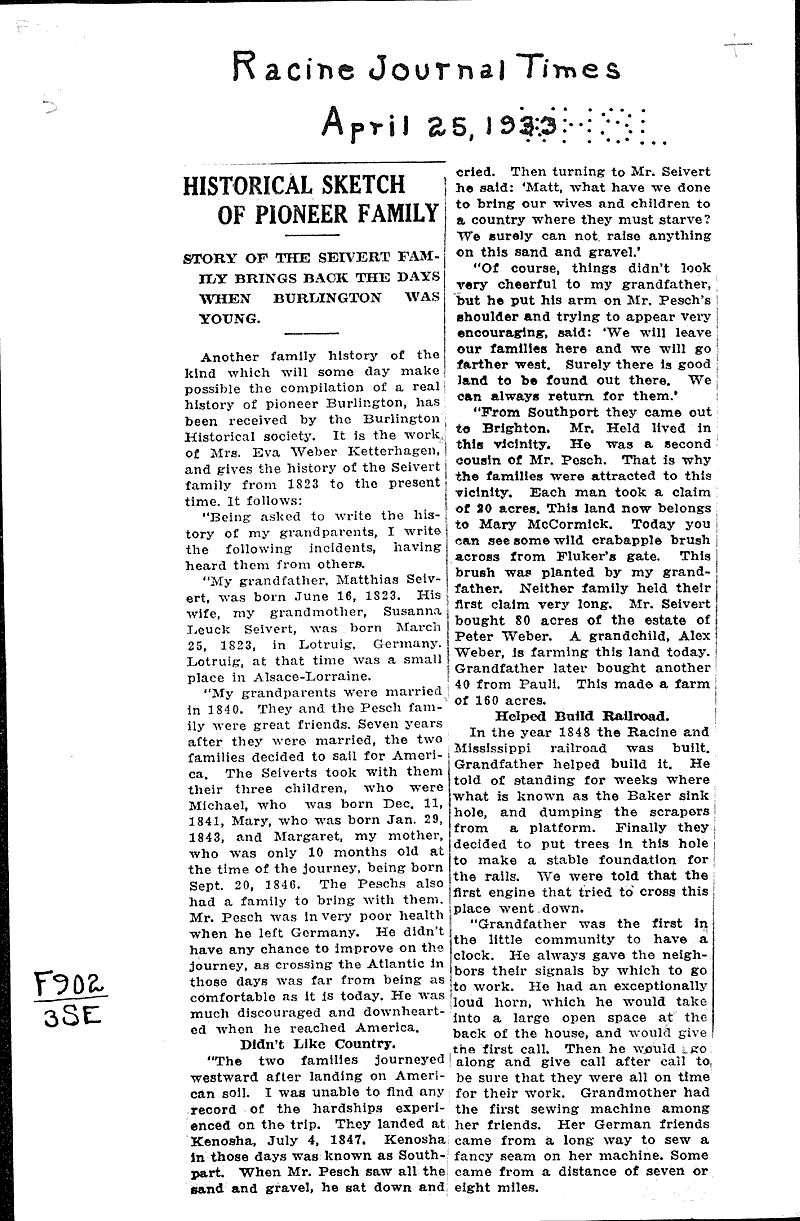  Source: Racine Journal-Times Date: 1933-04-25