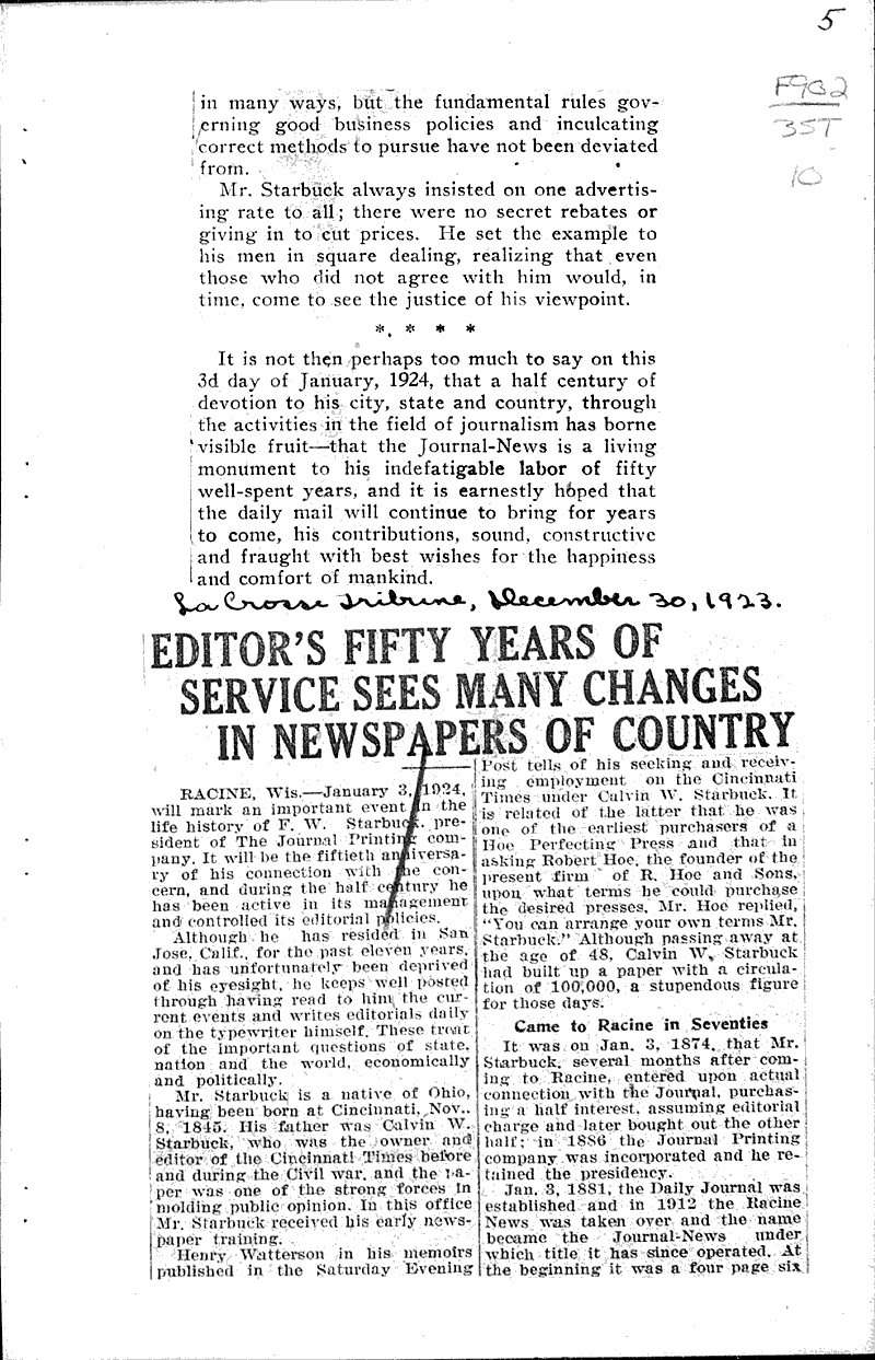  Source: La Crosse Tribune Date: 1923-12-30