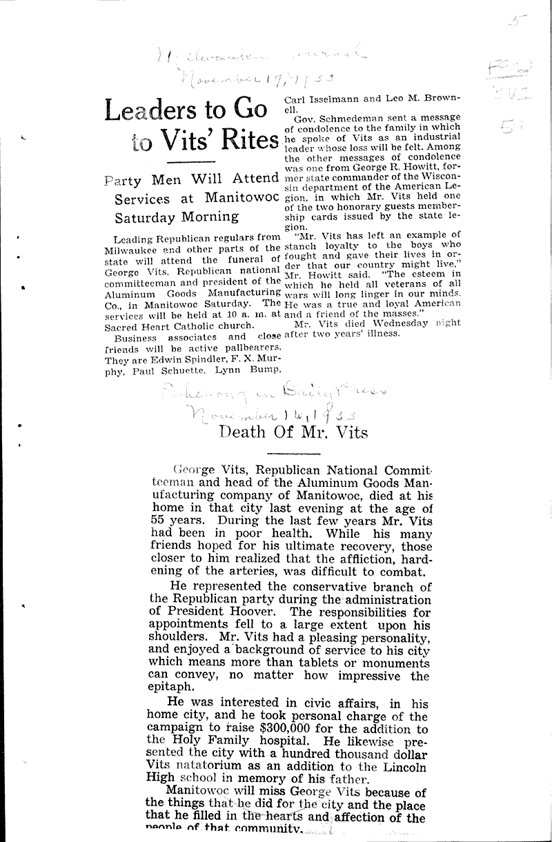  Source: Milwaukee Journal Topics: Government and Politics Date: 1933-11-16