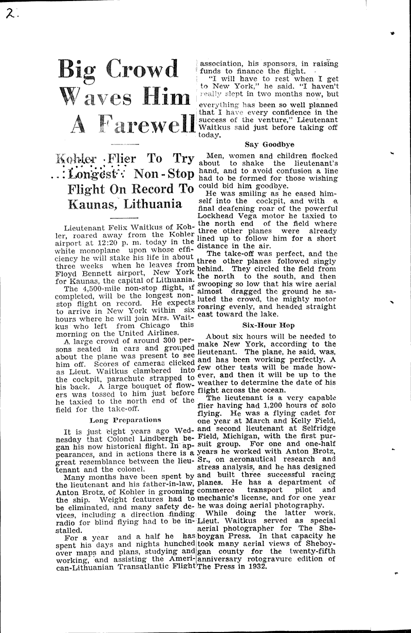  Source: Sheboygan Daily Press Topics: Transportation Date: 1935-05-23