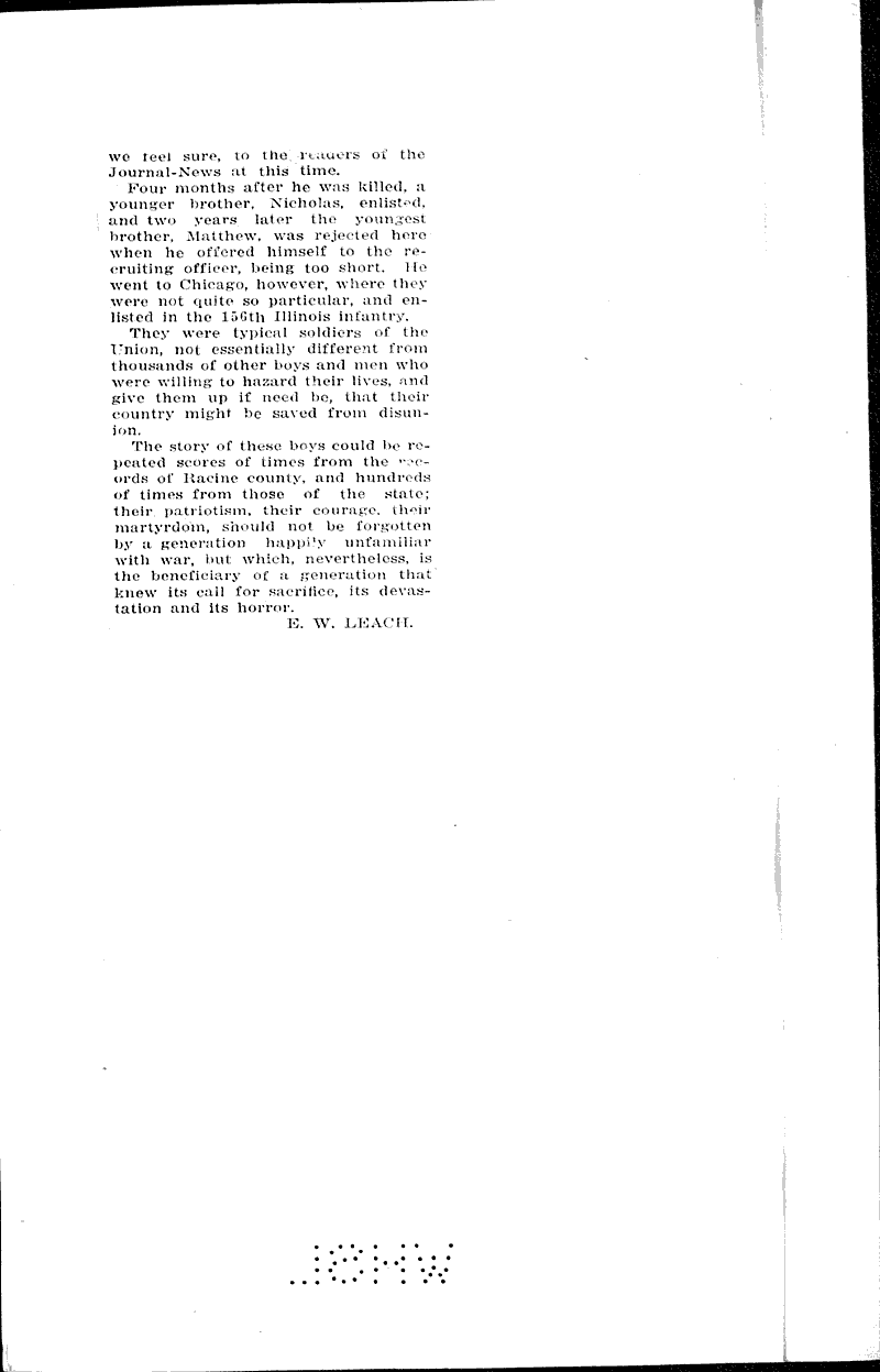 Finding of old letters recalls much history Source: Racine Journal Date: 1914-12-23