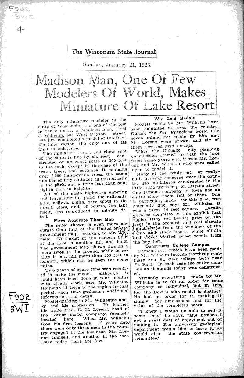  Source: Wisconsin State Journal Topics: Art and Music Date: 1923-01-21