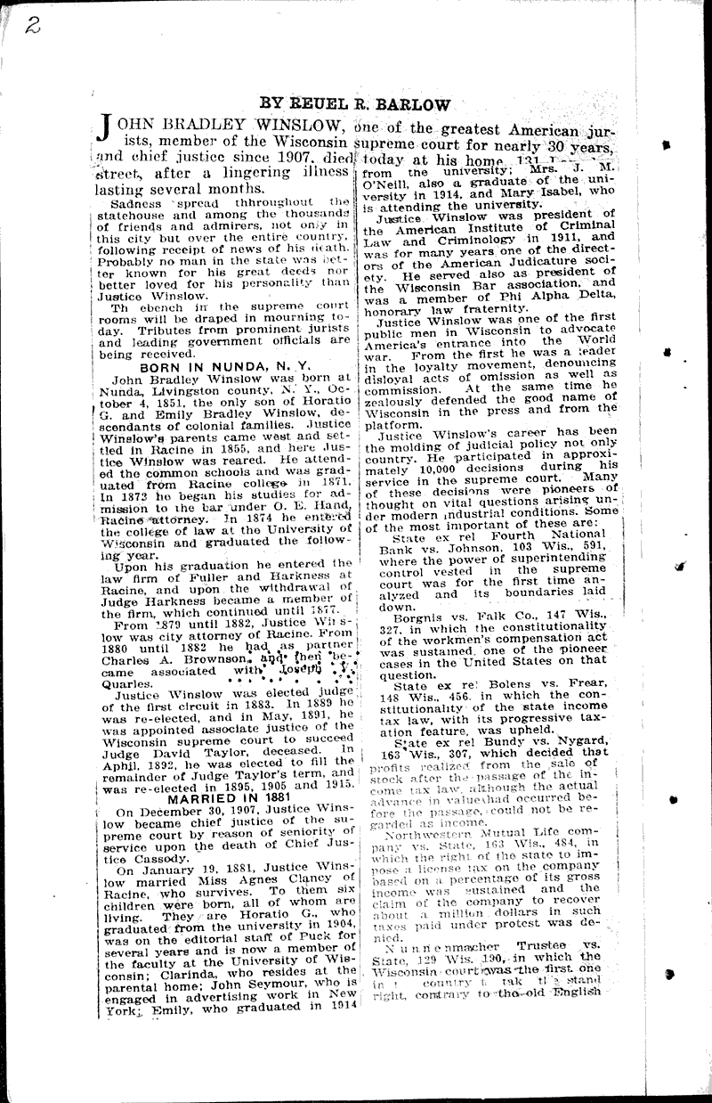  Source: Wisconsin State Journal Topics: Government and Politics Date: 1920-07-13