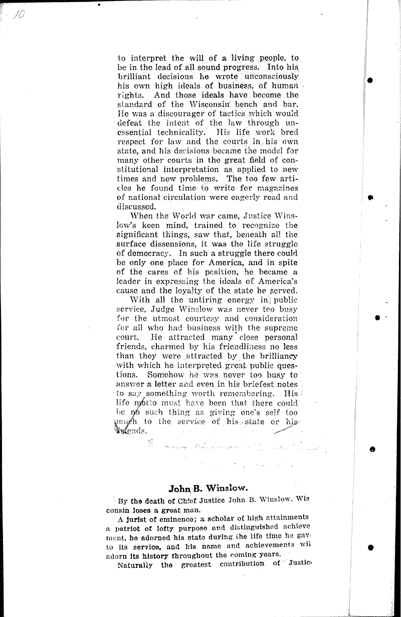  Source: Wisconsin State Journal Topics: Government and Politics Date: 1920-07-13