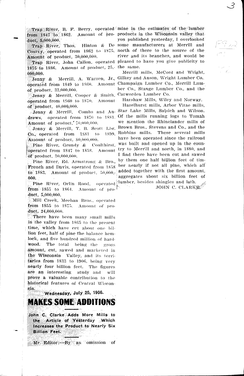  Source: Wausau Daily Record Topics: Industry Date: 1905-07-24