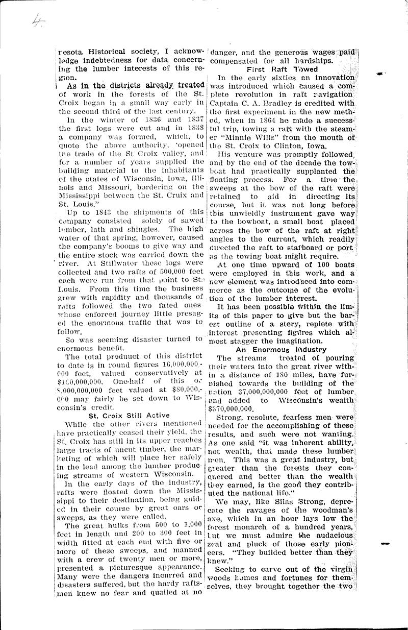  Source: La Crosse Chronicle Topics: Industry Date: 1906-10-21