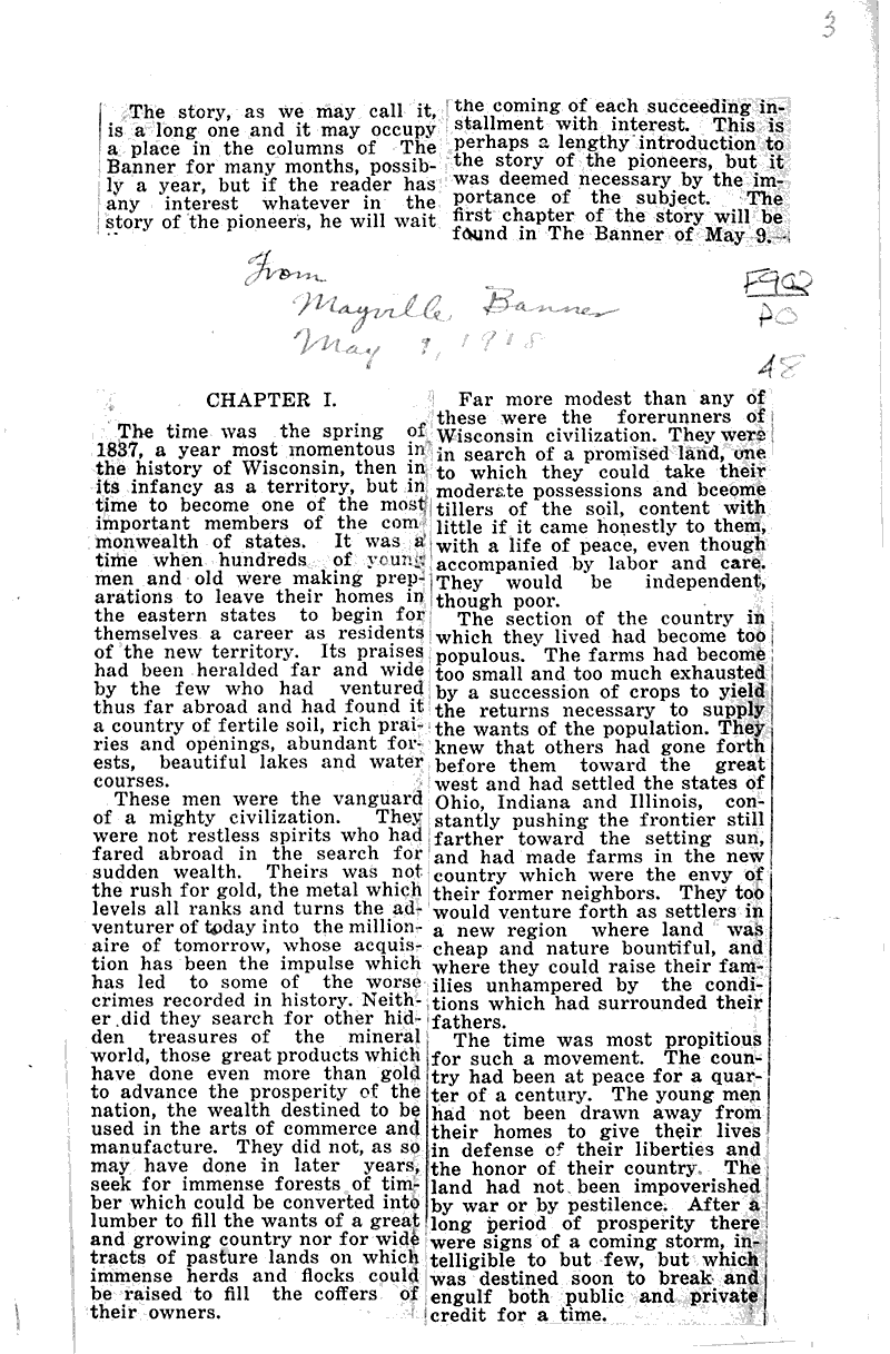  Source: Mayville Banner Date: 1918-05-02