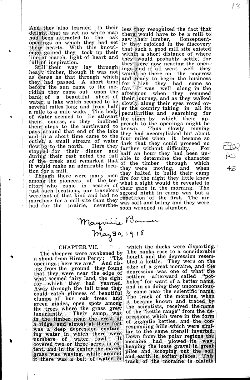  Source: Mayville Banner Date: 1918-05-02