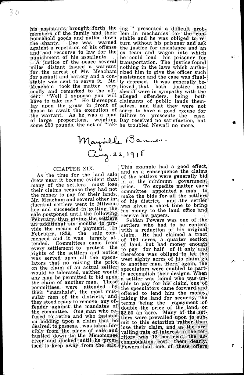  Source: Mayville Banner Date: 1918-05-02