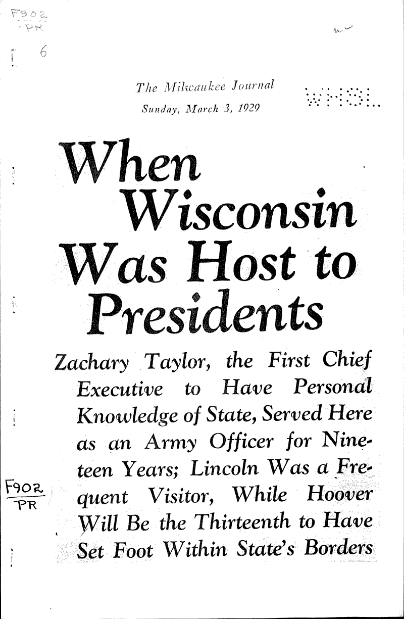  Source: Milwaukee Journal Topics: Government and Politics Date: 1929-03-03