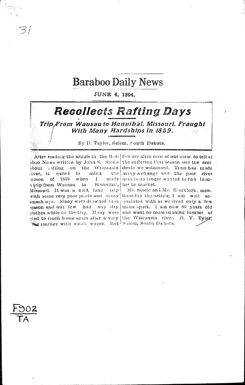  Source: Baraboo Daily News Topics: Transportation Date: 1894-06-04