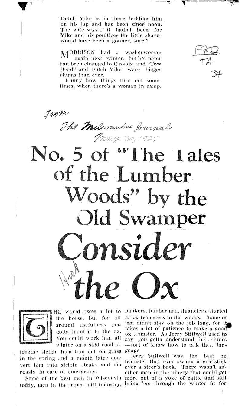  Source: Milwaukee Journal Topics: Industry Date: 1927-05-08