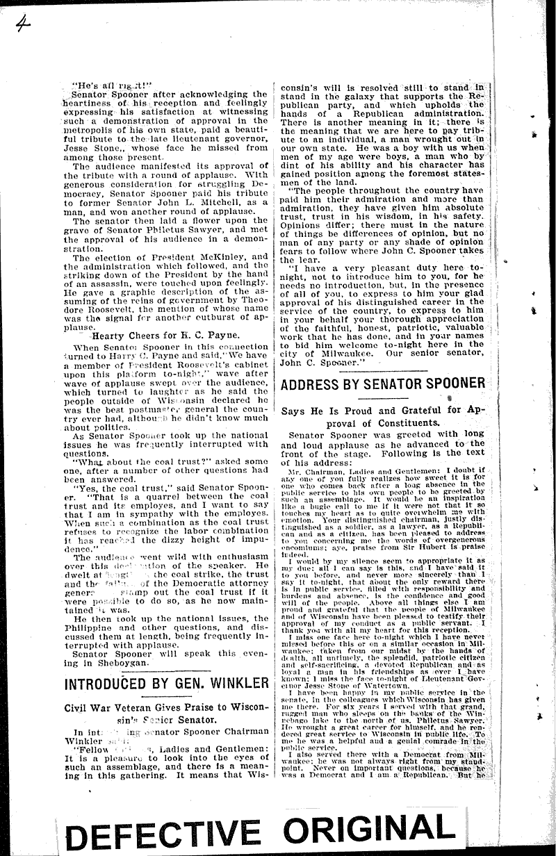  Source: Milwaukee Sentinel Topics: Government and Politics Date: 1902-10-14