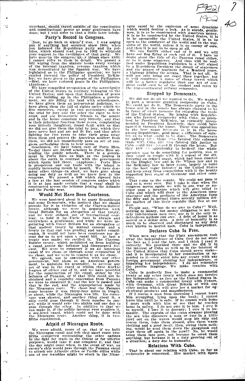  Source: Milwaukee Sentinel Topics: Government and Politics Date: 1902-10-14