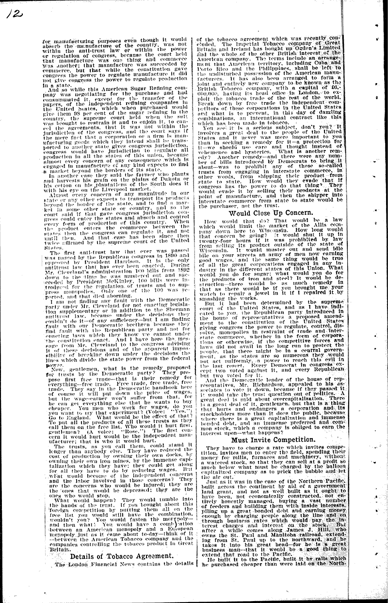  Source: Milwaukee Sentinel Topics: Government and Politics Date: 1902-10-14