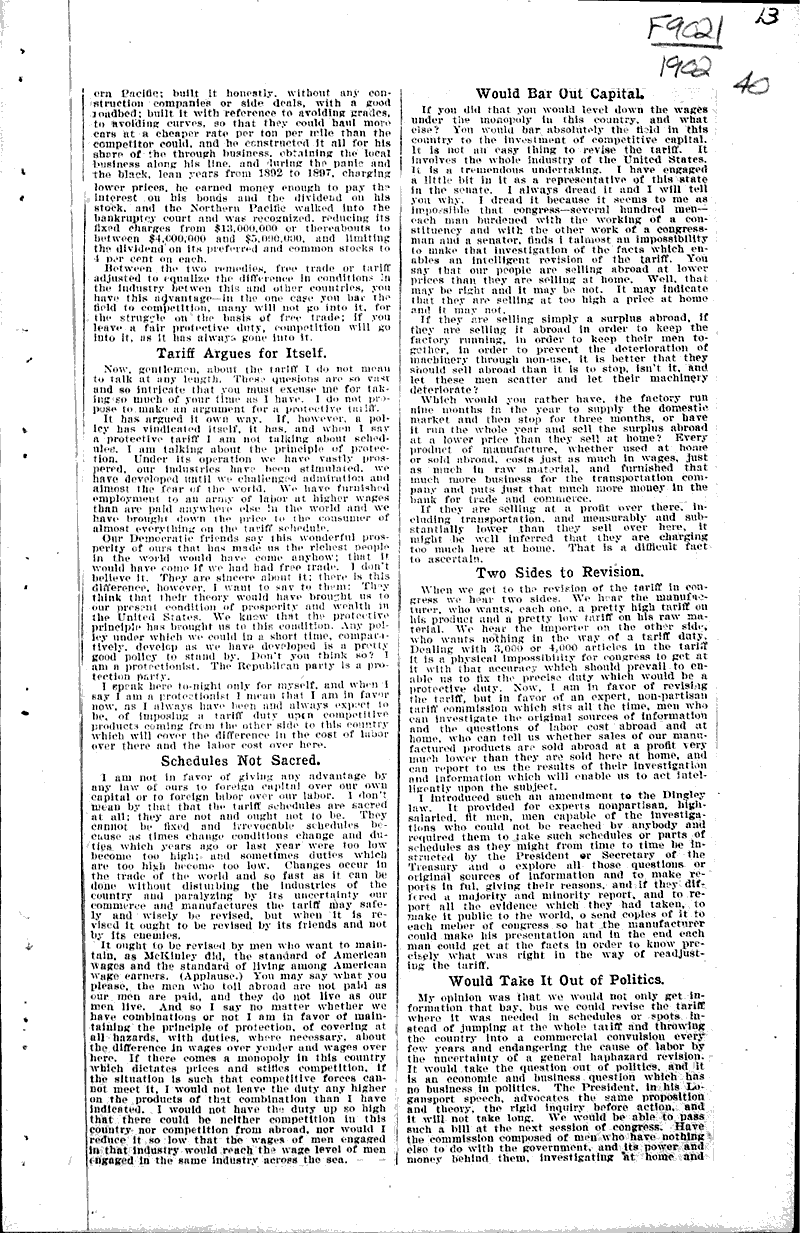  Source: Milwaukee Sentinel Topics: Government and Politics Date: 1902-10-14
