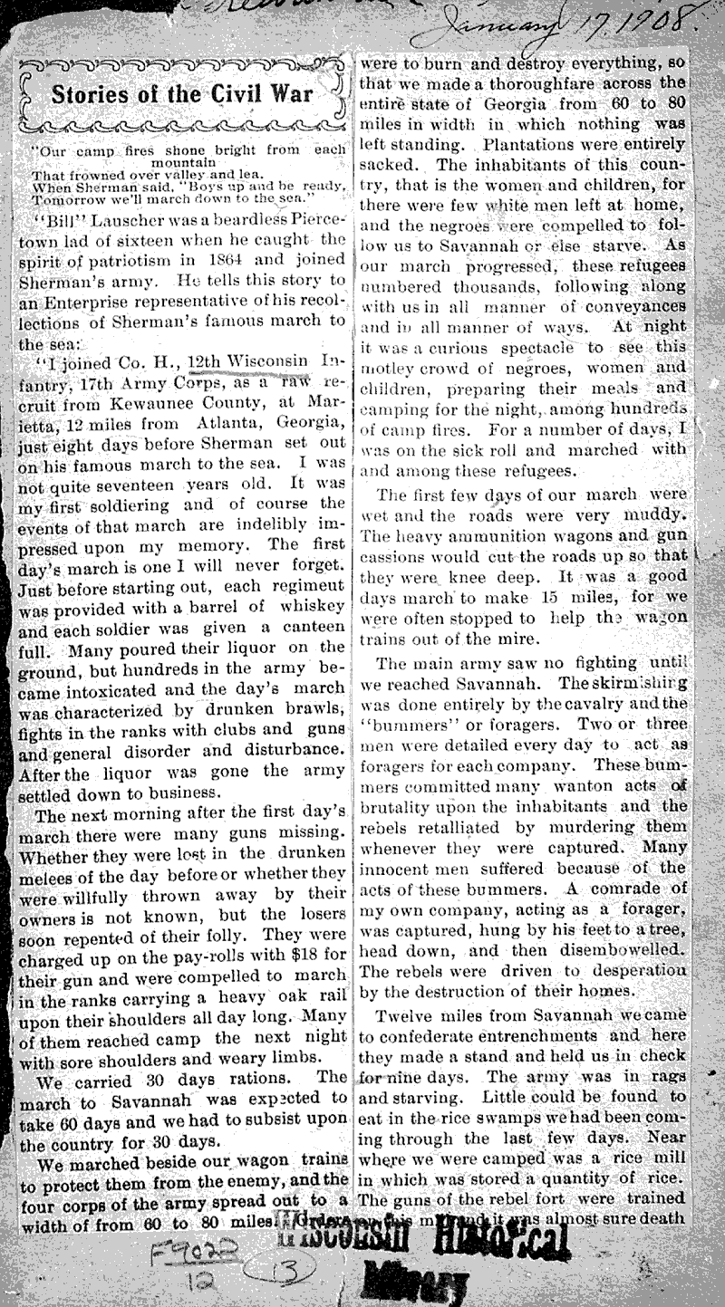 Stories of the Civil War Topics: Civil War Date: 1908-01-17