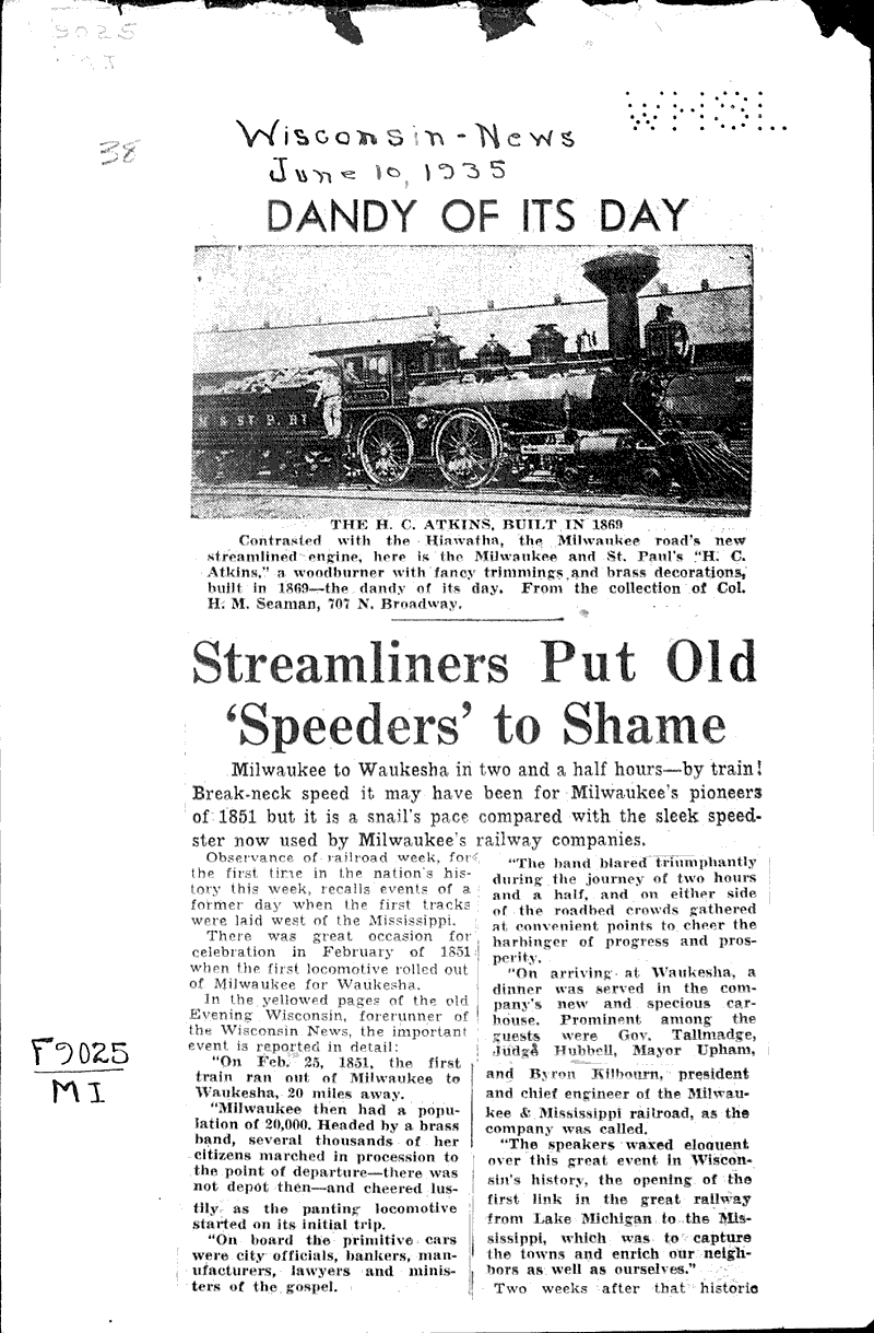  Source: Wisconsin News Topics: Transportation Date: 1935-06-10