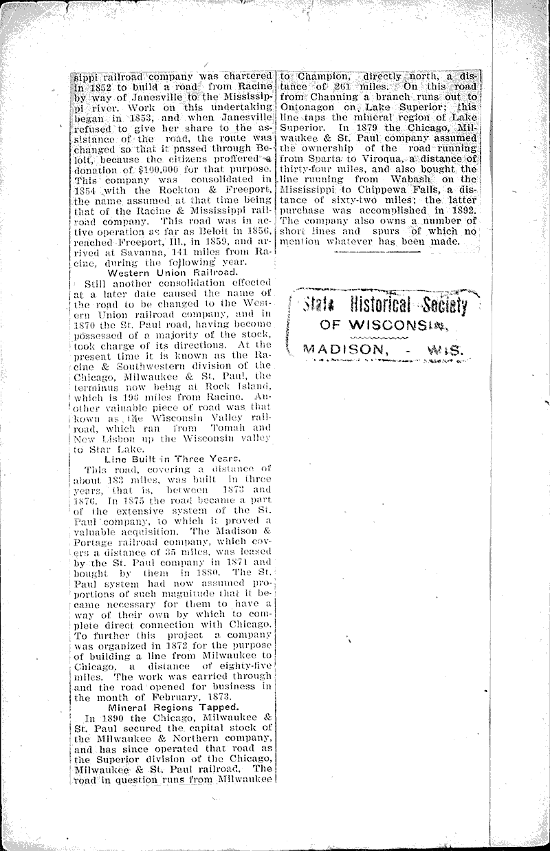  Source: Janesville Gazette Topics: Transportation Date: 1905-03-17