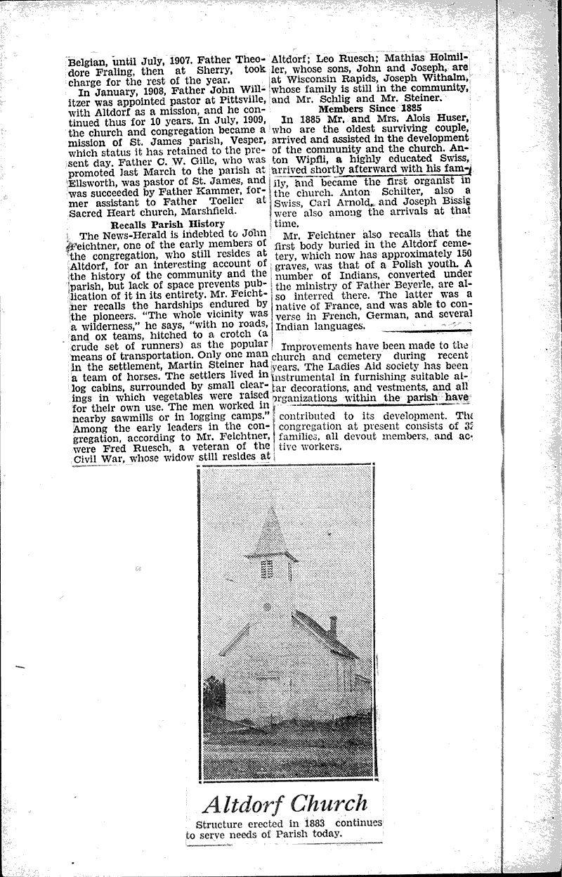  Source: Marshfield News-Herald Topics: Church History Date: 1928-08-30