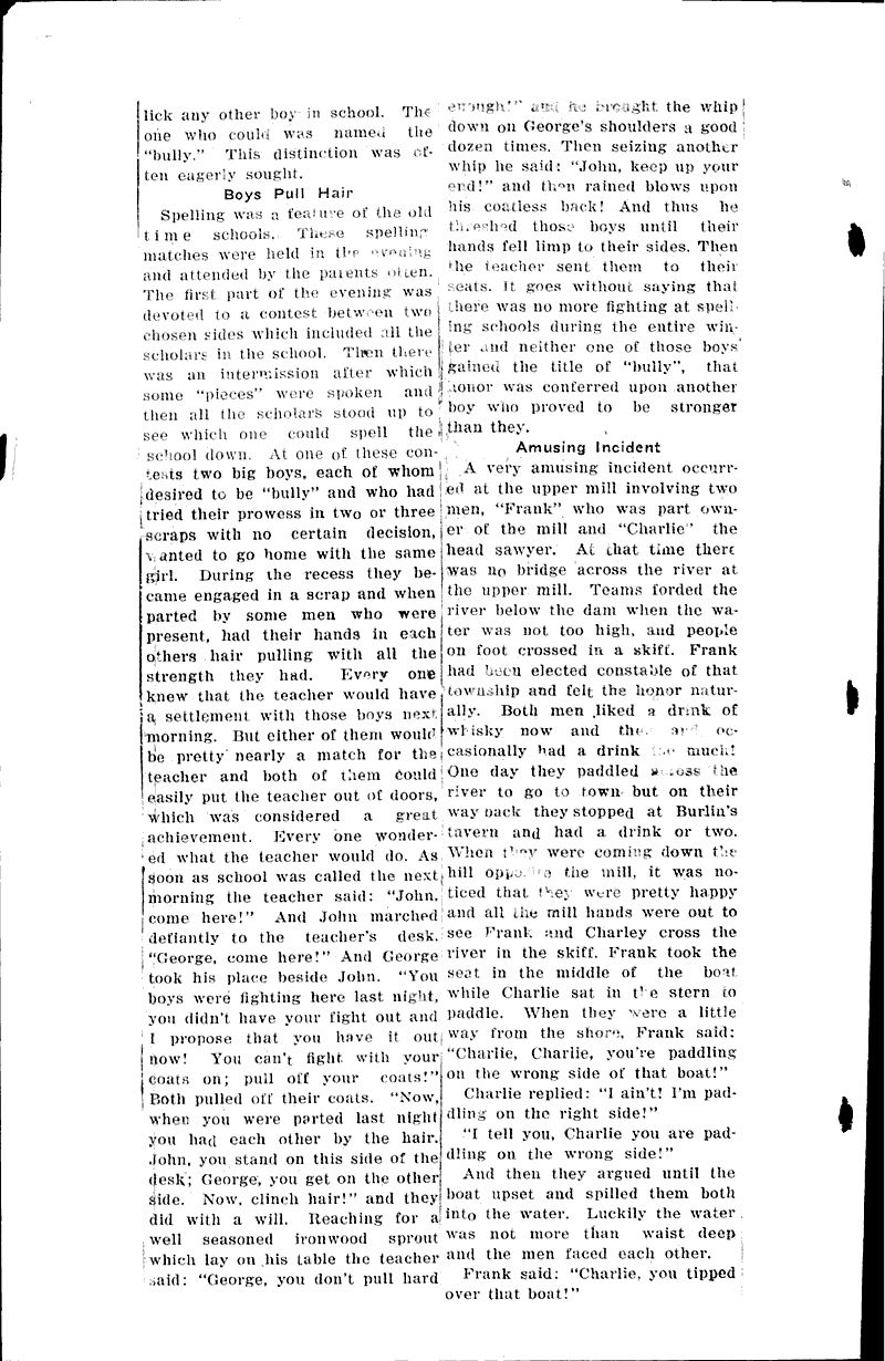 Pioneer times in Baraboo walley described--four mills operated on river Source: Baraboo Daily News Date: 1927-03-03