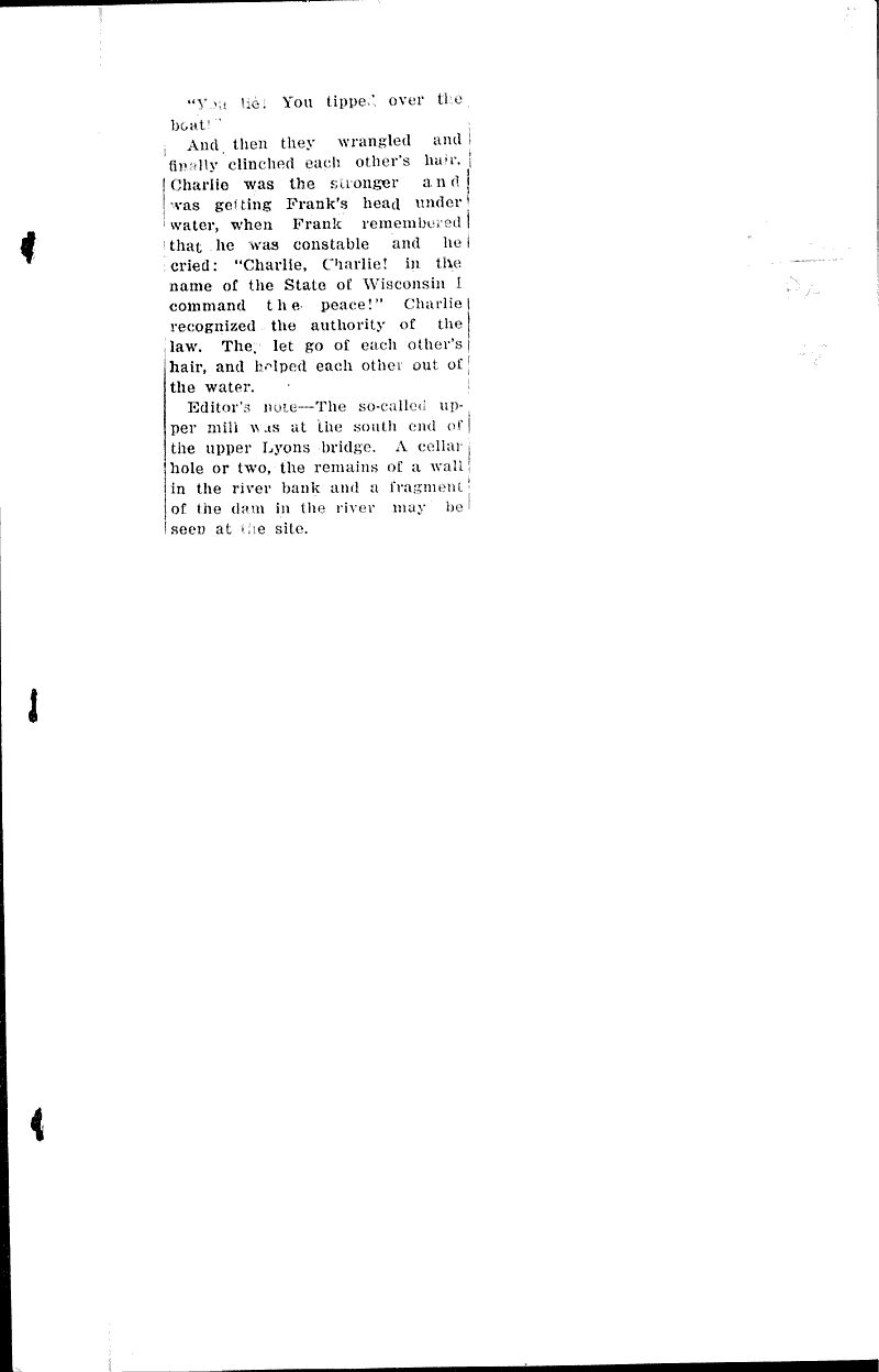 Pioneer times in Baraboo walley described--four mills operated on river Source: Baraboo Daily News Date: 1927-03-03