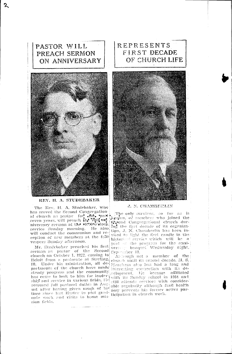  Source: Beloit News Topics: Church History Date: 1929-09-07