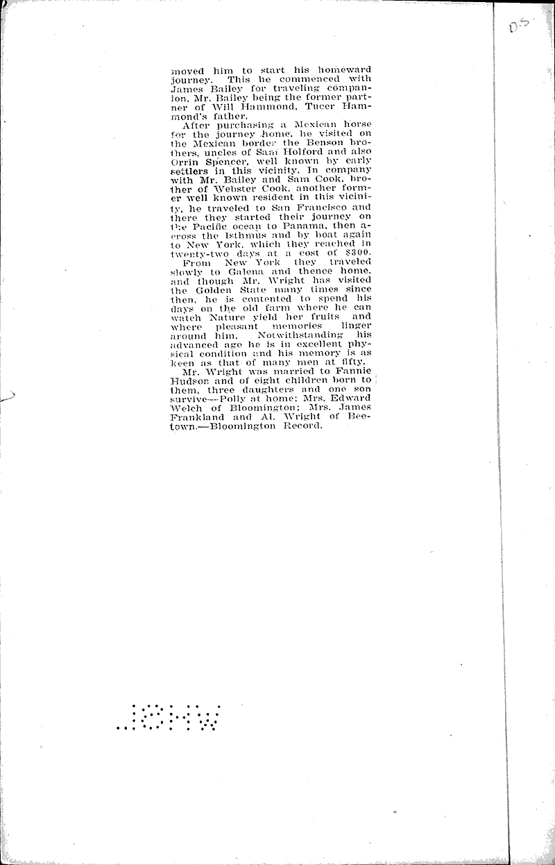  Source: Fennimore Times Topics: Voyages and Travels Date: 1922-10-25