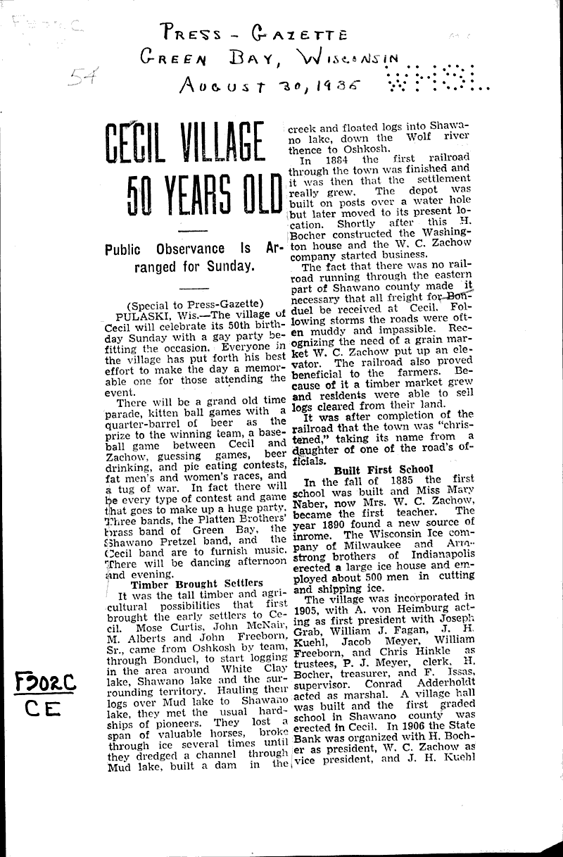  Source: Green Bay Press Gazette Date: 1935-08-30