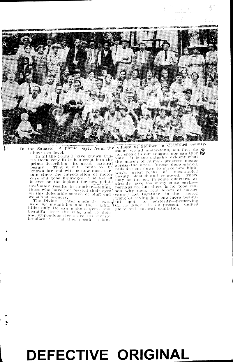 Castle Rock - nature's favorite child Source: Fennimore Times Date: 1924-01-16