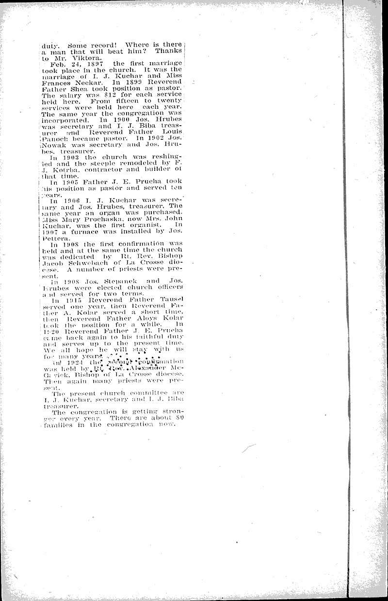 St. John's Nepomuc church Source: Fennimore Times Topics: Church History Date: 1925-04-29