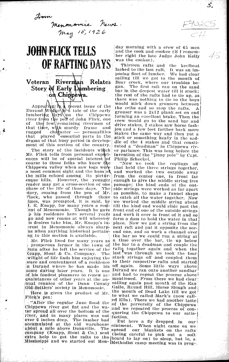  Source: Chippewa Herald Date: 1926-02-18