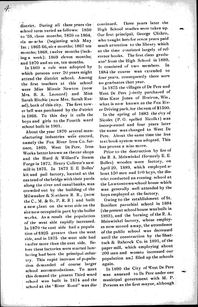  Source: De Pere Democrat Topics: Education Date: 1906-06-08