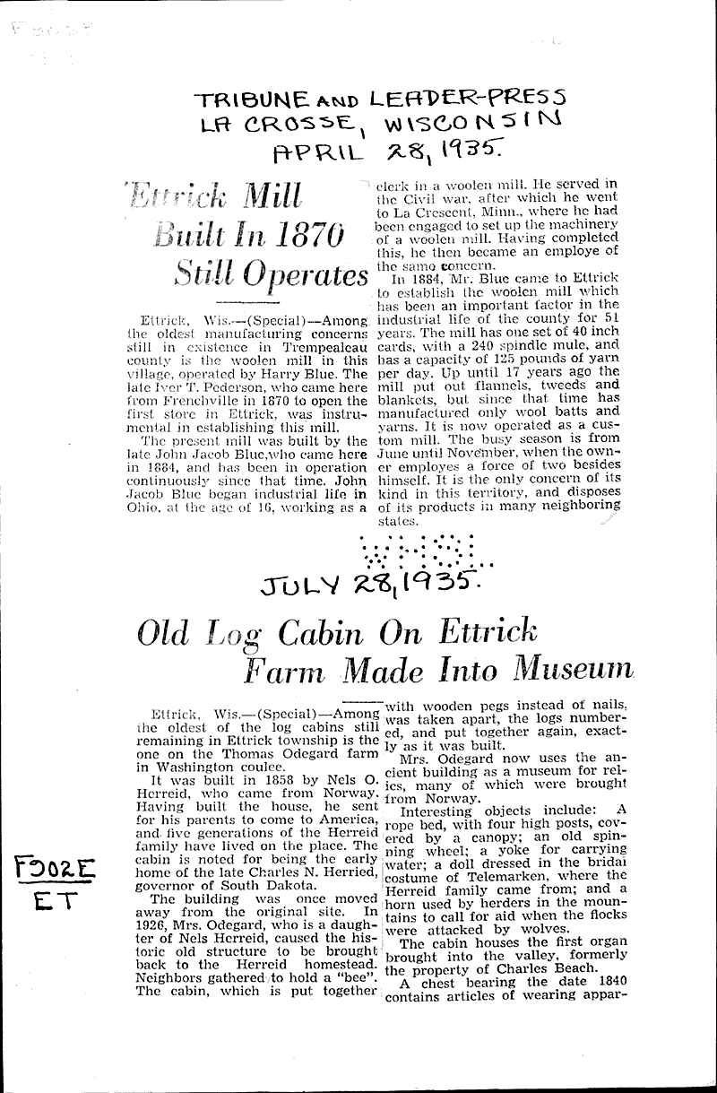  Source: La Crosse Tribune and Leader-Press Topics: Industry Date: 1935-04-28