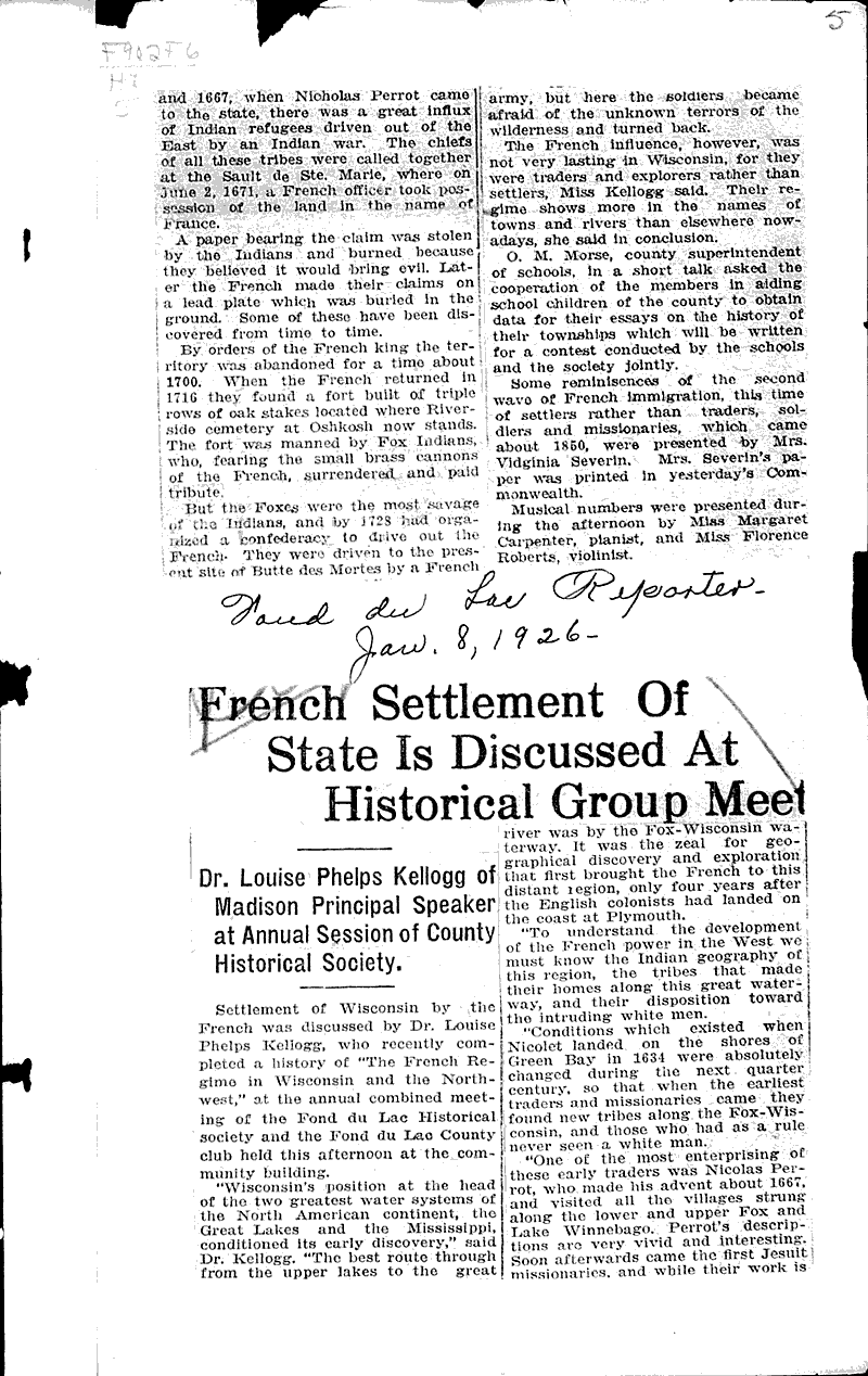  Source: Fond du Lac Commonwealth Topics: Education Date: 1926-01-09