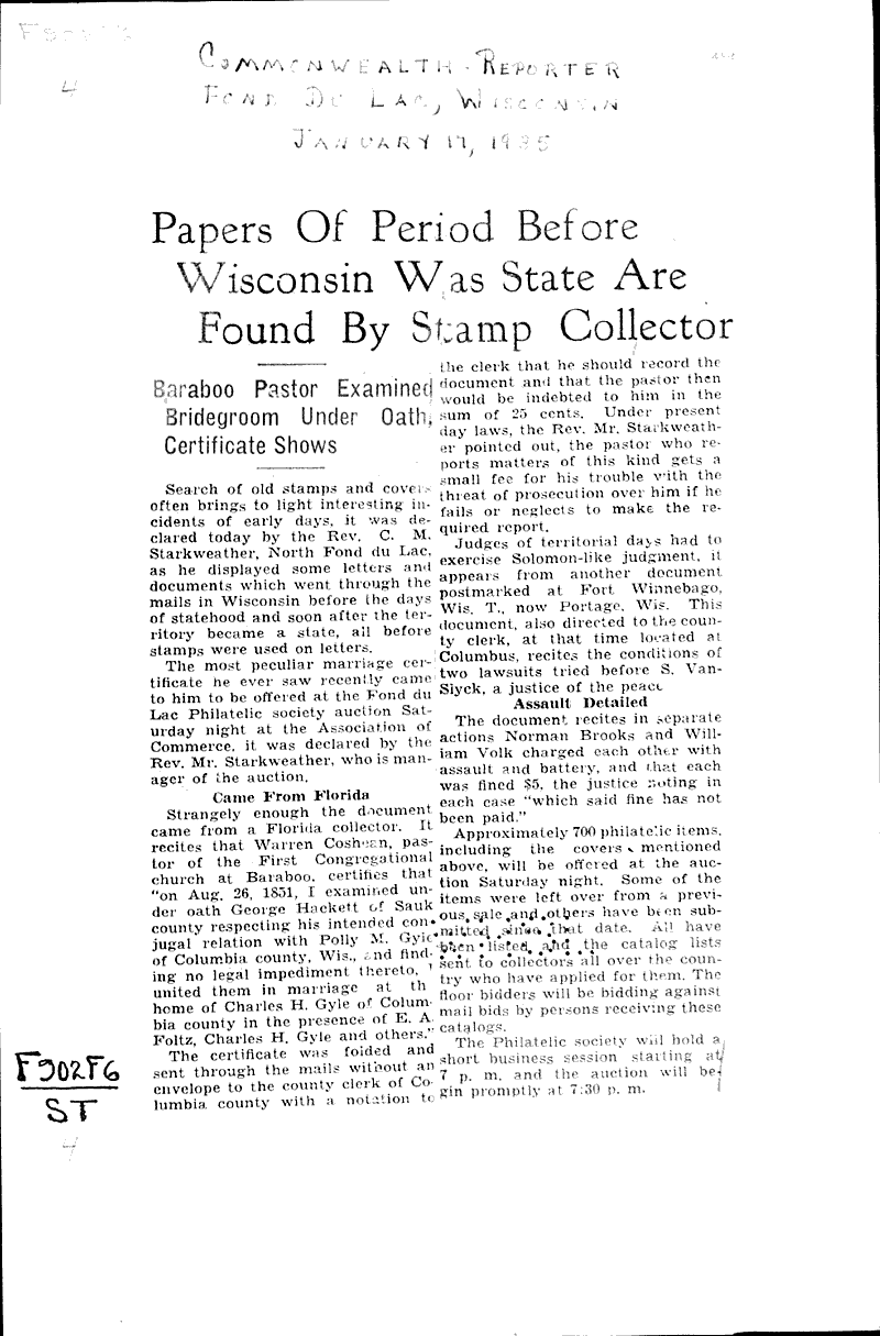  Source: Fond du Lac Commonwealth-Reporter Date: 1935-01-17