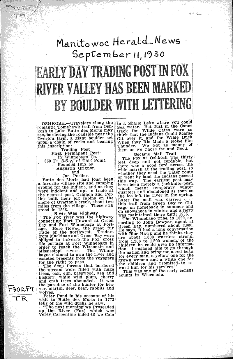  Source: Manitowoc Herald-News Topics: Architecture Date: 1930-09-11