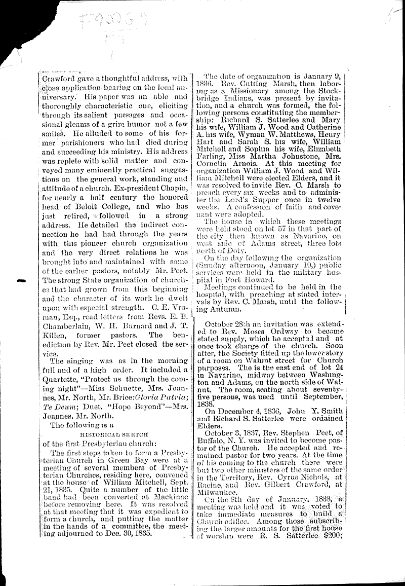  Source: Green Bay State Gazette Topics: Church History Date: 1886-10-02