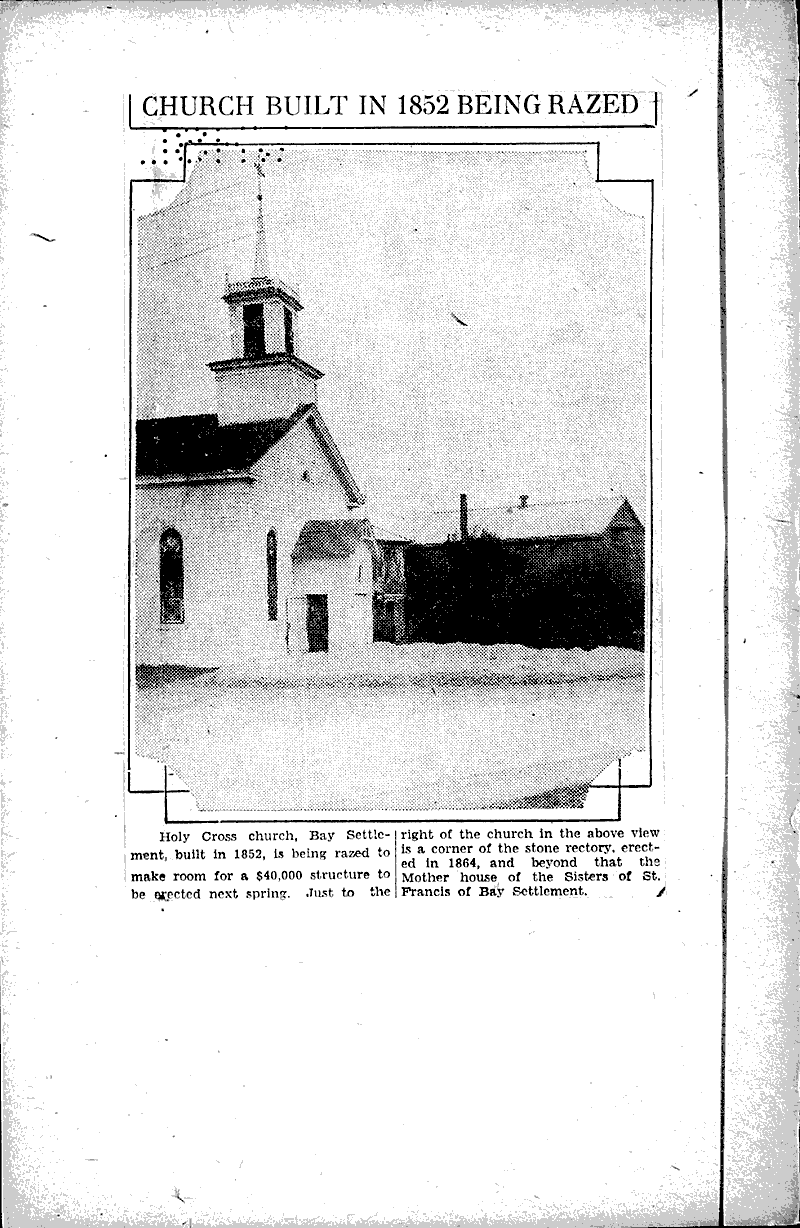 Source: Green Bay Press Gazette Topics: Church History Date: 1931-11-06